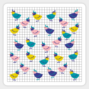 Cute Chickens Pattern Sticker